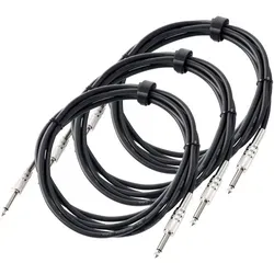 Pronomic Instrumentenkabel 3m Klinke schw. 3x Set