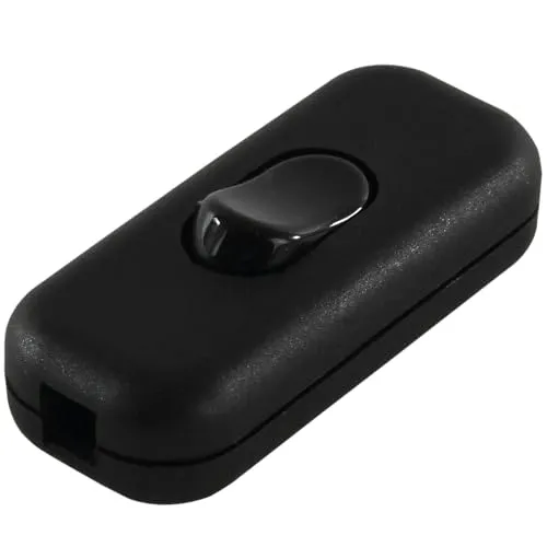 REV Kippschalter <6,0A, Kippschalter 230V, Zwischenschalter 2polig, mit Zugentlastung. Schraubklemmen max. 1,0mm², schwarz