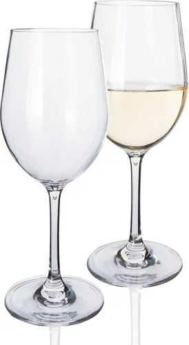 Moritz Tiamo Camping Gläser Polycarbonat 2 Stück bruchfest Weißwein Gläser Set kratzfest Weingläser 350 ml Weißweingläser