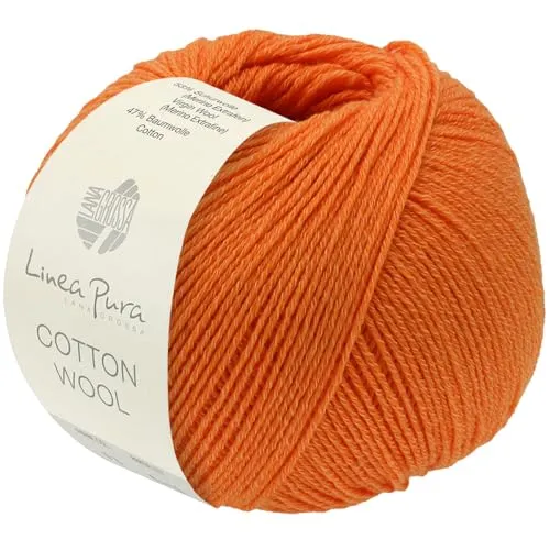LANA GROSSA Cotton Wool | Klassisches Schurwollgarn mit Baumwolle | Handstrickgarn aus 53% Schurwolle (Merino extrafein) & 47% Baumwolle | 50g Wolle zum Stricken & Häkeln | 195m Garn FB 34