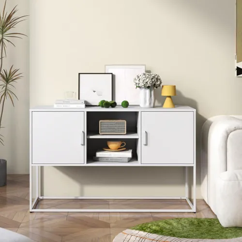 Schrank,Sideboard-Buffet und Aufbewahrungs-Schrank,mit stilvollem, H 75 cm × B 120 cm × T 40 cm