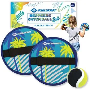 Schildkröt Wurfspiel 970146, Neopren Klettball Set, ab 3 Jahre, 2 Handfänger und 1 Ball, 2 Spieler