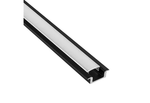 tktrading24 LED-Stripe-Profil A25 LED Profil Schwarz mit Abdeckung - Premium Einbauprofil