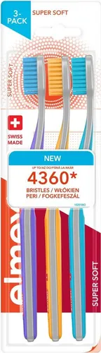 Toothbrush Super Soft Multipack 3 pcs - Praktisches Set mit 3 super weichen Handzahnbürsten für sanfte Reinigung. Ideal für empfindliche Zähne und Zahnfleisch, sorgt für eine gründliche Mundpflege.