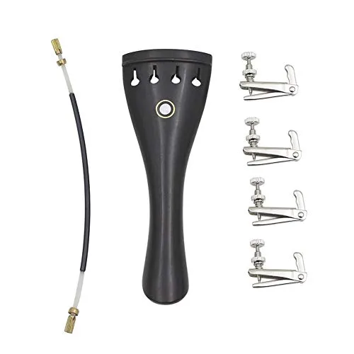 Bnineteenteam 3 in 1 Ebenholz Saitenhalter mit Rope Fine Tuner Kits Set für Violine Ersatzteil Musikinstrumentenzubehör Zubehör Für Musikinstrumente