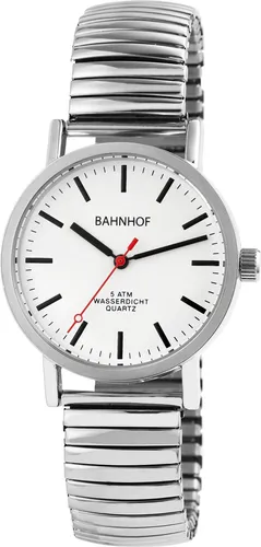 Bahnhof Herrenuhr mit Edelstahlzugarmband