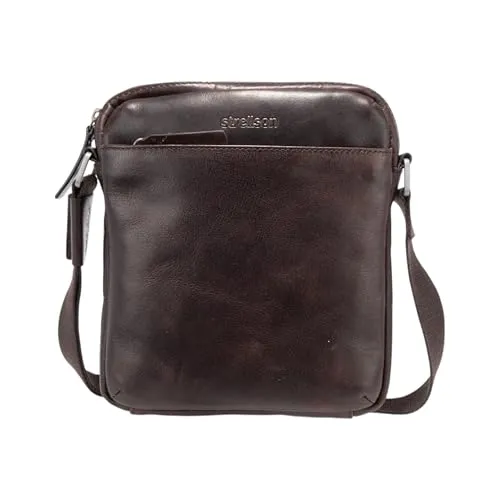 Strellson Abbey Umhängetasche dunkelbraun 4010003019-702 - Damen-Schultertaschen aus hochwertigem Büffelleder, stilvoll und langlebig für jeden Anlass.