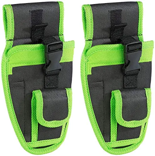 AGT Professional Tasche für Akkuschrauber: 2er-Set Mini-Akkuschrauber-Holster Gürteltasche AW-240.wt (Gürtel-Tasche für Akkubohrer, robuste Werkzeugtaschen, Schraubenausdreher)