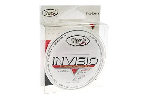 YORK Invisio Angelschnur 150m Spule 0,14mm-0,40mm Monofile Schnur Fluorocarbon beschichtet (0,02€/m) (0,40mm/27kg)