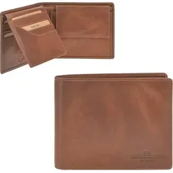 Greenburry Newport Herren Geldbörse aus Leder – 12x9,5 cm, braun - Elegante Greenburry Geldbörse aus hochwertigem Rindleder mit RFID-Schutz. Bietet ausreichend Platz für 7 Karten und mehr – ideal für den stilbewussten Mann.
