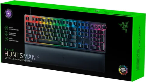RAZER Huntsman V2 Gaming-Tastatur - Klickende optische Switches, 100 Millionen Tastenanschläge und HyperPolling-Technologie für ultimatives Gaming-Erlebnis