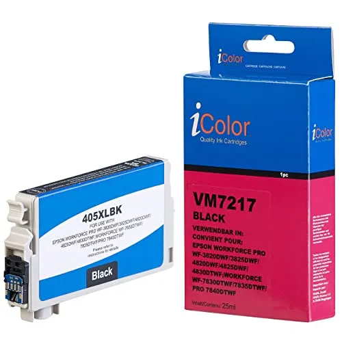iColor Tintentank, Kompatibel mit epson: Patrone für Kompatibel mit epson (ersetzt 405XL), Black, 25 ml (Günstige Tintenpatronen für, kompatible Tintenstrahldrucker)