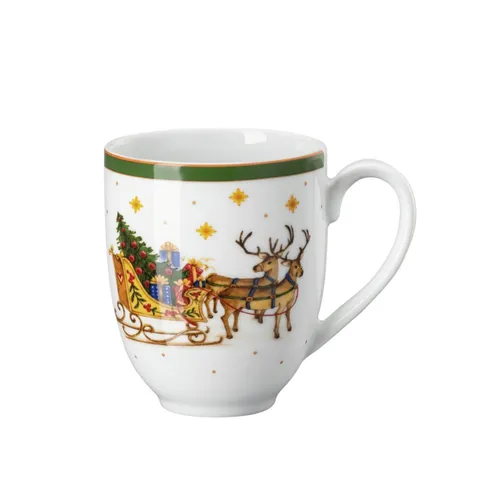 Hutschenreuther Happy Wintertime Green Becher mit Henkel 0,40 L Weihnachten