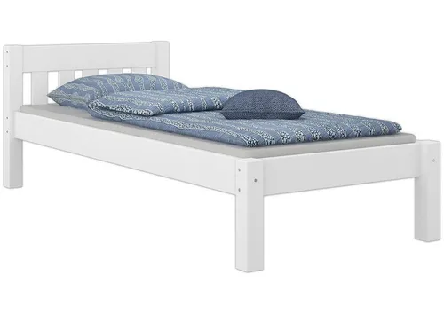 Erst-Holz Futonbett Einzelbett 100x200 - Massivholzbett aus stabiler Kiefer, waschweiß lackiert, mit Rollrost für optimalen Schlafkomfort auf einer Liegefläche von 100x200 cm.