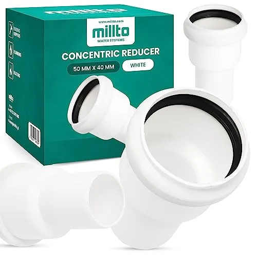 Millto™ Umgekehrte Reduktion 50x40mm Reduzierstück Rohrreduzierung Reduziermuffe Reduzierung Abwasserrohrreduzierstück Wasserleitungsadapter Abwassersysteme PP Rohrverbinder Rohrverschraubung