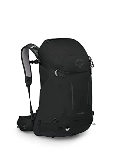 Osprey Hikelite 32 Black S/M Rucksack - Leichter Rucksack mit Mesh-Rückenplatte für optimale Luftzirkulation und großer RV-Öffnung für einfachen Zugriff auf das Hauptfach.