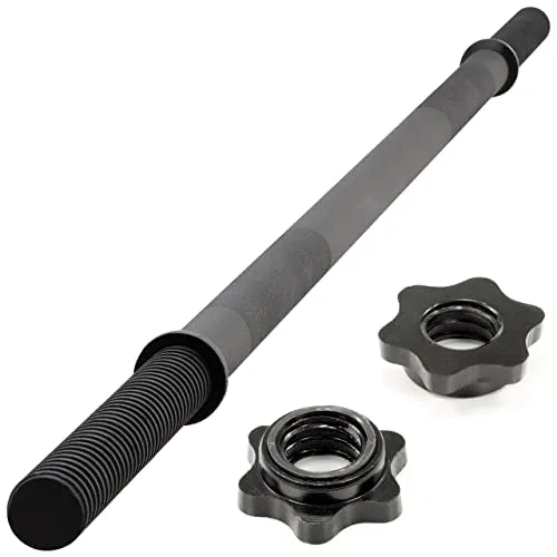 MAXXIVA Hantelstange 140 cm Langhantelstange Krafttraining Zugstange schwarz Sternverschluss Workout Bodybuilding Fitness Gewichtheben