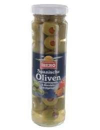 Ibero Spanische grüne Oliven mit Paprikapaste & Mandeln 150 g