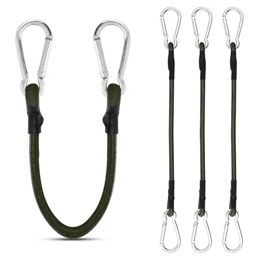 Casenly Spanngummi mit Karabiner, 4 Stück Expander mit Karabinerhaken 30 cm, Spanngurte mit Haken, Starker Gummispanner Gepäckspanner für Camping Fahrrad Auto Ladung Sonnensegel Tarps
