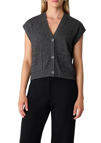 comma Strickjacke grau 38 - Stylische Strickjacke in Grau, ideal für jede Gelegenheit. Hergestellt aus hochwertiger Wolle, Polyamid und Modal für optimalen Komfort.