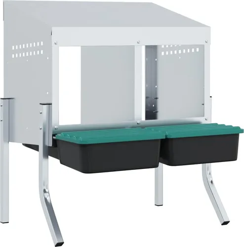 vidaXL Hühner-Nistkasten mit Beinen - Geflügelställe & Geflügelkäfige – Robuster, verzinkter Stahl sorgt für Langlebigkeit und Komfort für deine Hühner. Mit einfachem Eiersammelsystem und anpassbarer Höhe für optimale Nutzung.