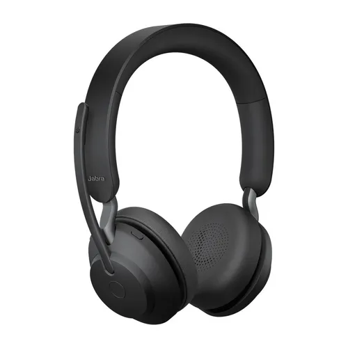 Jabra Headset Evolve2 65 UC Stereo - Kabelloses On-Ear-Headset mit 3 Mikrofonen für perfekte Sprachqualität und bis zu 37 Stunden Akkulaufzeit. Ideal für UC-Plattformen und Homeoffice.