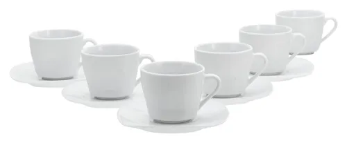 Creatable Kaffeeservice Square 12-teilig, Weiß - Elegantes 12-teiliges Kaffeeservice aus weißer Keramik, ideal für stilvolle Kaffeetafeln und gemütliche Runden.