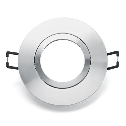 Einbaurahmen Aluminium schwenkbar mit Druckring Farbe Chrom/Silber poliert