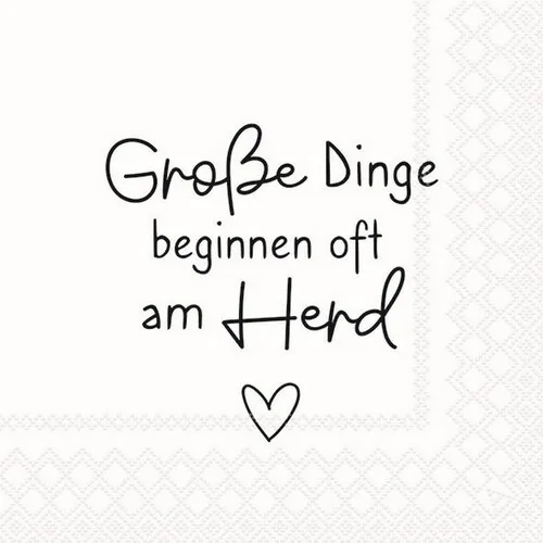 Servietten Grosse Dinge beginnen oft am Herd Essen Köchin Sprüche 33x33cm 20