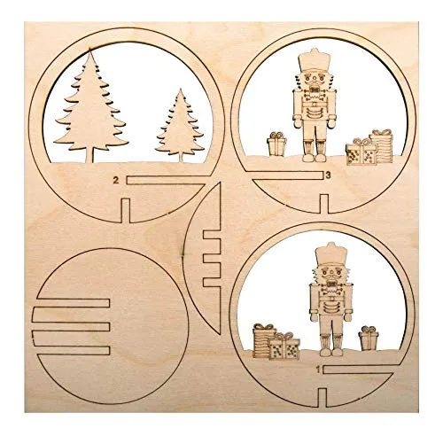 Rayher Holz Steckteil Nussknacker, FSC Mix Credit, 7,5cm ø, natur, 5-tlg, SB-Btl 1 Set, Normal, 63058505