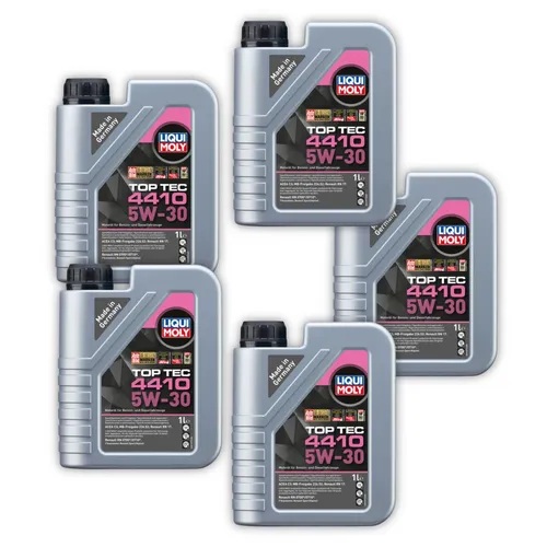 5x 1L LIQUI MOLY 21397 Motoröl Top Tec 4410 5W-30