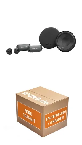 Harman/Kardon FIT6C Einbau-Lautsprecher für Ford Transit (1986-2000) - Komplettset für den Austausch der Frontlautsprecher in Ihrem Ford Transit. Mit 400 Watt Leistung und hochwertigem Klang erleben Sie Musik in bester Qualität. Einfache Installation dank mitgeliefertem Zubehör.