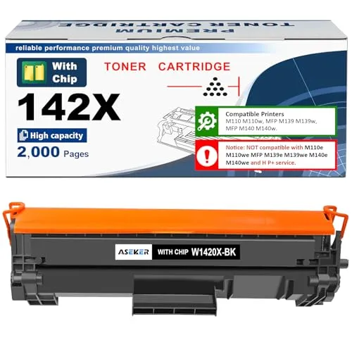 142X W1420X Tonerkartusche mit Chip Kompatibel für HP 142A W1420A für HP LaserJet M110 M110w MFP M139 M139w M140 M140w Drucker ( 1 Schwarze )