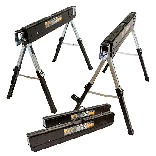 Premium Höhenverstellbarer Arbeitsbock mit 580 kg Tragkraft - Werkstatteinrichtung mit 8-facher Höhenverstellung für ergonomisches Arbeiten. Kompakt und mobil, ideal für Heimwerker und Profis.