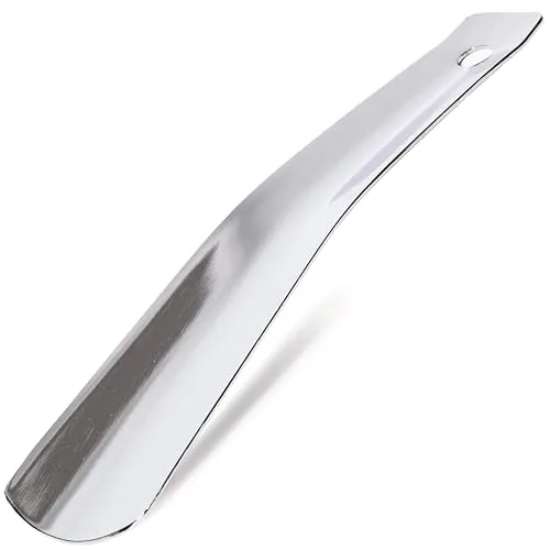 biped Schuhanzieher Metall 15 cm – Edelstahl Schuhlöffel klein, stabil und rostfrei – Mit Loch zum praktischen Aufhängen – Ergonomisch geformter Mini Reiseschuhlöffel z2793(ohne Haken)