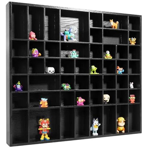 Creative Deco Schwarze Setzkasten Holz Sammelbox mit 51 Fächern