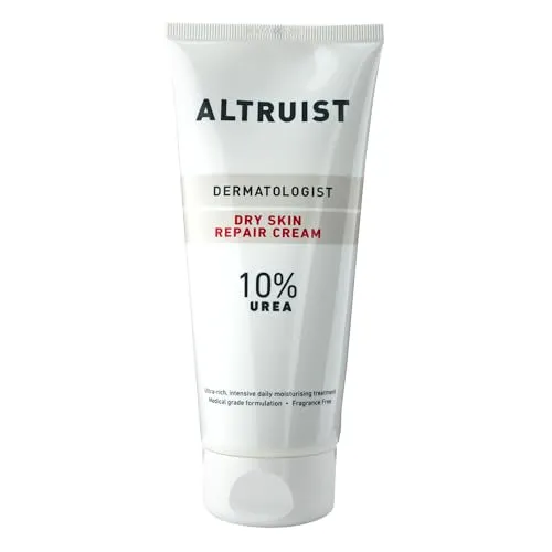 Altruist Dermatologist creme zur trockener Haut 10% Urea, Feuchtigkeitspflege für sehr trockene, raue und empfindliche Haut, mit Glycerin, Bisabolol und Panthenol, parfümfrei, hypoallergen, 200 ml