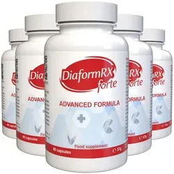 Diaform RX Forte - 300 Kapseln (5x60 Kapseln) - Multivitaminpräparate & Mineralien mit 22 Vitaminen und Mineralien für ein starkes Immunsystem, hochdosiert, 100% pflanzlich und vegan, ideal für Männer und Frauen.