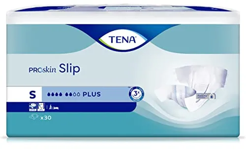 TENA ProSkin Slip Plus S, 90 Stück - Inkontinenzeinlagen für mittlere bis starke Harninkontinenz, atmungsaktiv mit FeelDry Technologie für trockene Haut und hohen Tragekomfort.