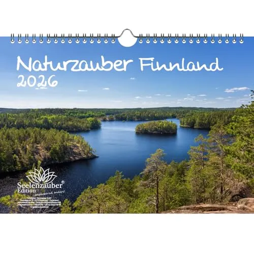 Naturzauber Finnland DIN A4 Kalender für 2026 Natur Reise Land Urlaub - Seelenzauber