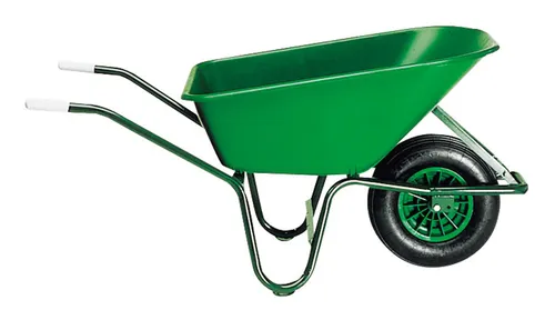 Kstst.-Schubkarre TK 100 - 100 l Polypropylenmulde, hitzebeständig bis 80°C und verstärkter Stahlrohrrahmen für hohe Belastungen