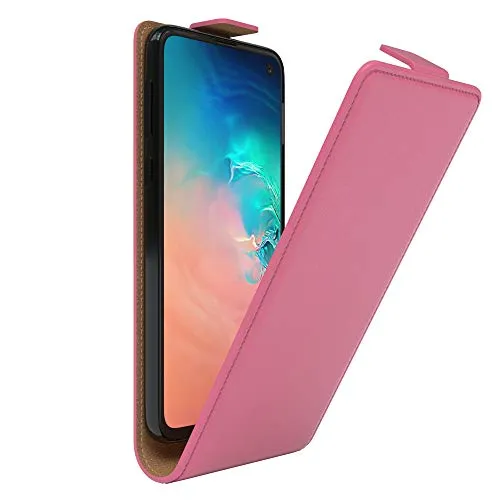 EAZY CASE Hülle kompatibel mit Samsung Galaxy S10e Flip Cover zum Aufklappen, Handyhülle aufklappbar, Schutzhülle, Flipcover, Flipcase, Flipstyle Case vertikal klappbar, aus Kunstleder, Pink