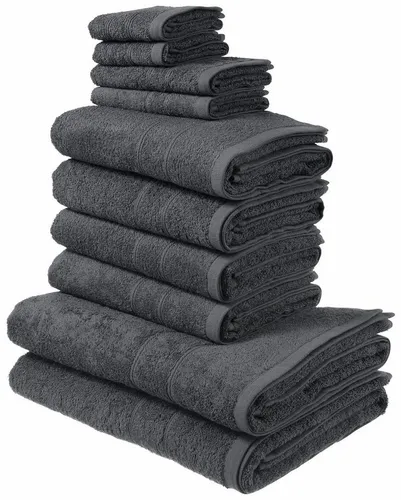 OTTO home Handtuch Set Inga, 10-teiliges Set aus hochwertiger Baumwolle - Das stilvolle 10-teilige Handtuch Set »Inga« von OTTO home bietet eine umfassende Ausstattung für dein Badezimmer. Mit feiner Bordüre und in verschiedenen Farben erhältlich, vereint es Eleganz und Funktionalität.