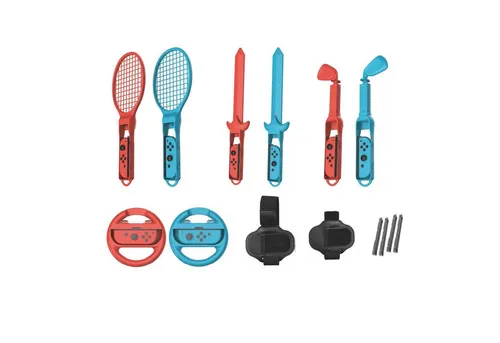 Wigento Handyhülle Für Nintendo Switch 2 / Switch 10-in-1 Sport-Zubehör-Set Motion Games, Ergonomisch, Vielseitig, Leicht, Strapazierfähig