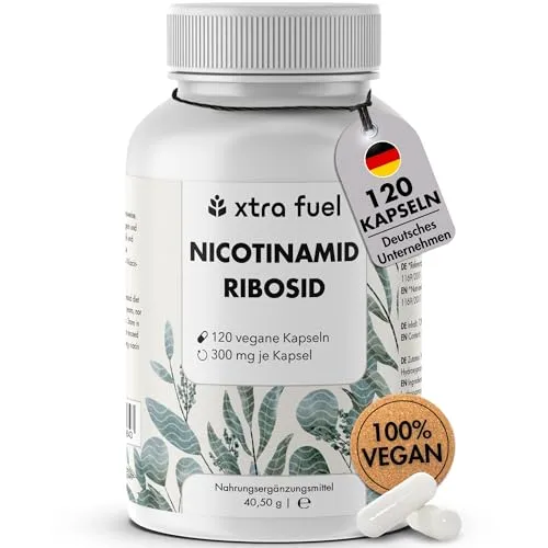 Nicotinamid Ribosid 300 - Die NAD+ Vorstufe für mehr Energie - Vitamine B: Unterstützt den Energiestoffwechsel, reduziert Müdigkeit und bietet 4 Monate Vorrat mit nur 1 Kapsel täglich – vegan und rein.