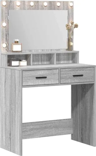 vidaXL Schminktisch Graues Sonoma 79 x 41 x 135 cm
