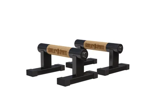 GORILLA SPORTS Liegestützgriffe - Rutschfestes Holz mit Tragetasche - Liegestützgriffe aus hochwertigem Holz, rutschfest und ideal für effektives Oberkörpertraining überall – inklusive praktischer Tragetasche für maximale Mobilität.