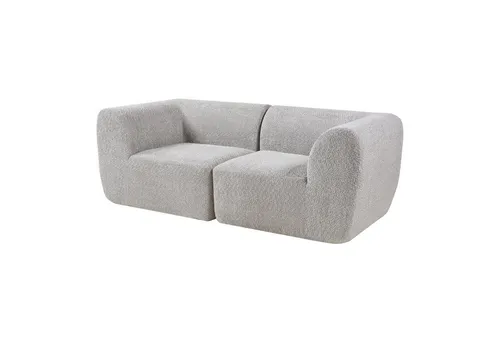 en.casa Sofa 2-Sitzer »Hurvas« Bouclé Grau - Stilvolles 2-Sitzer-Sofa aus hochwertigem Bouclé, ideal für entspannte Momente. Modular und einfach aufzubauen, bietet es optimalen Sitzkomfort und fügt sich perfekt in jeden Wohnstil ein.