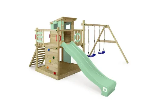 Wickey Spielturm Smart Camp – Kletterturm mit Rutsche, Schaukel & Spielhaus