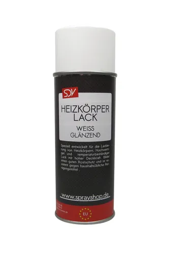 1x HEIZKÖRPERLACK SPRAY RAL9010 weiss glänzend 400ml Acryllack SCHNELLTROCKNEND